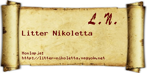 Litter Nikoletta névjegykártya