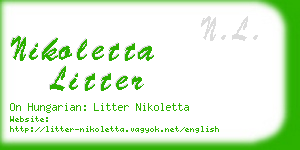 nikoletta litter business card